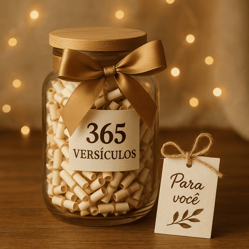 Potinho da Palavra com laço dourado